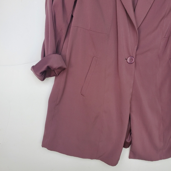 Torrid Blazer Single Button Waist w/ Pockets! Longline Style Mauve 1X - Picture 4 of 13